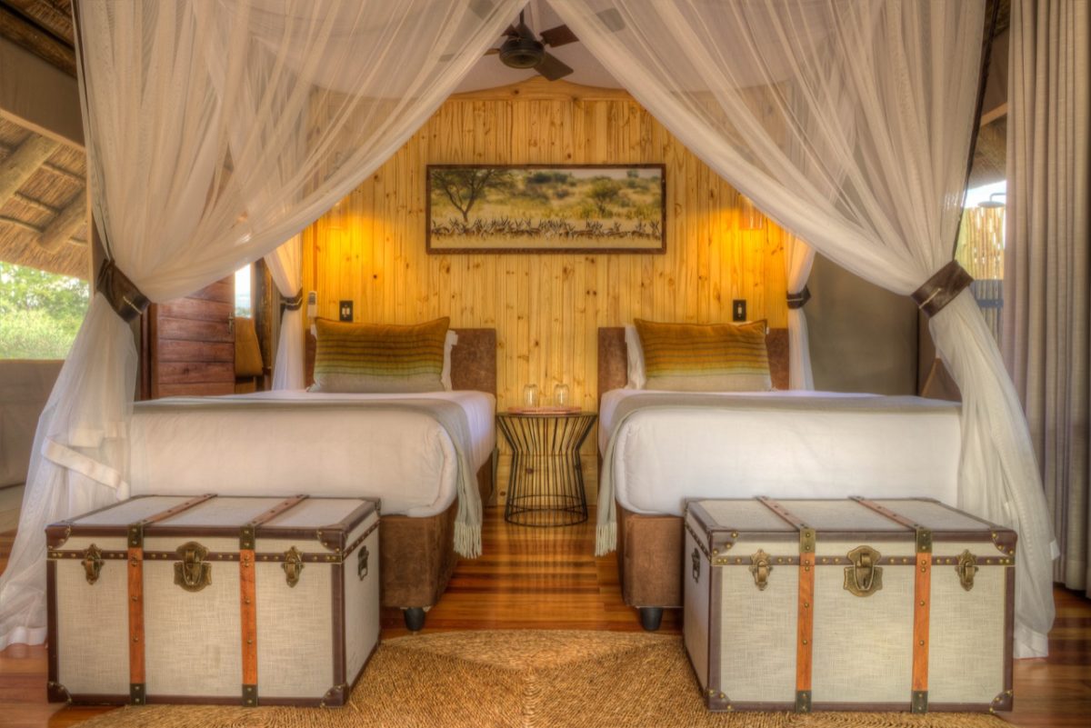 Pangolin hotel Twin Room dinaka room. Prices vary in season