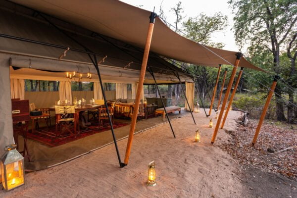 Great Plains Selinda Pioneers Camp Main Area Botswana Main camp area at Okavango Explorers Camp.
