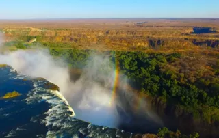 Vic Falls and Rainbow from the air