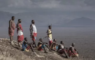 Samburu Warriors on the hillside