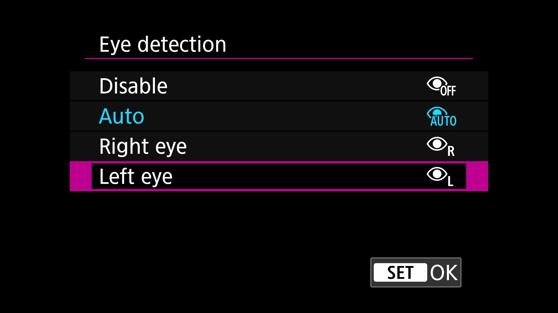 canon eos r3 mii eye detection settings