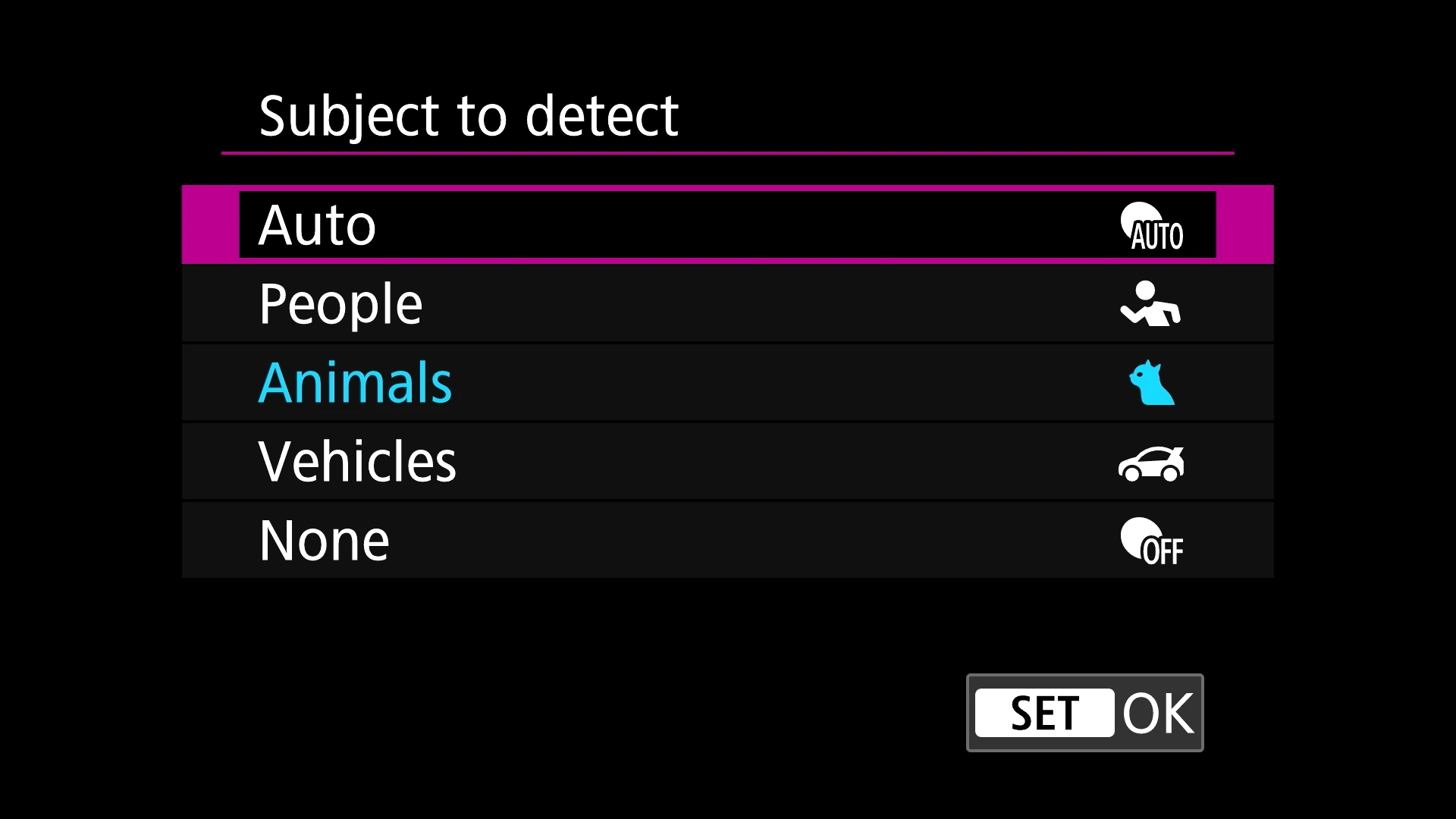 Subject detection on the Canon R6 Mark II