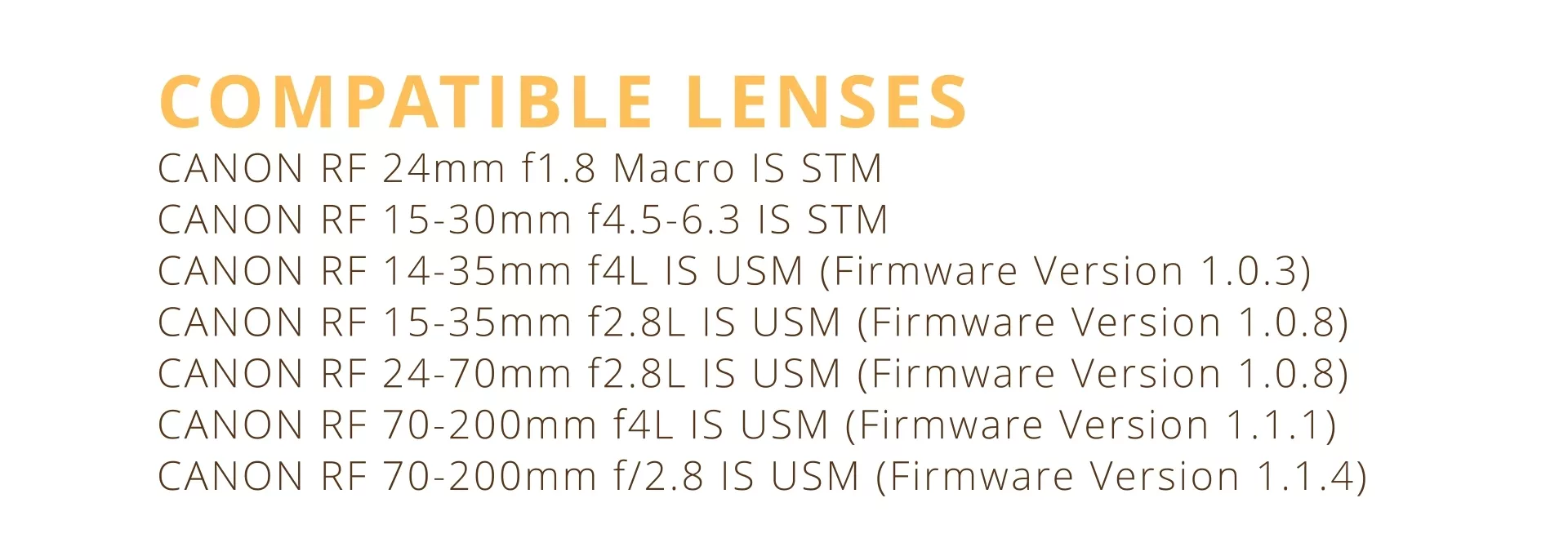 Compatible lenses with the canon r6 mii