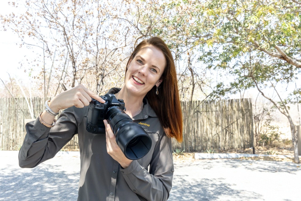 pangolin photo host janine krayer with olympus om system