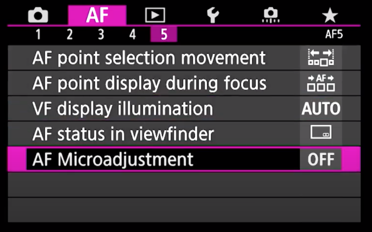 af microadjustment