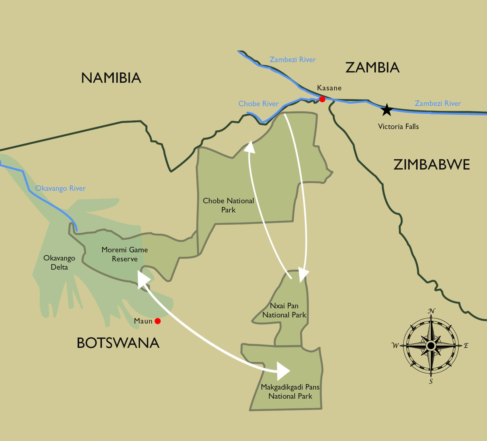 zebra migrations of botswana Map of the zebra migration