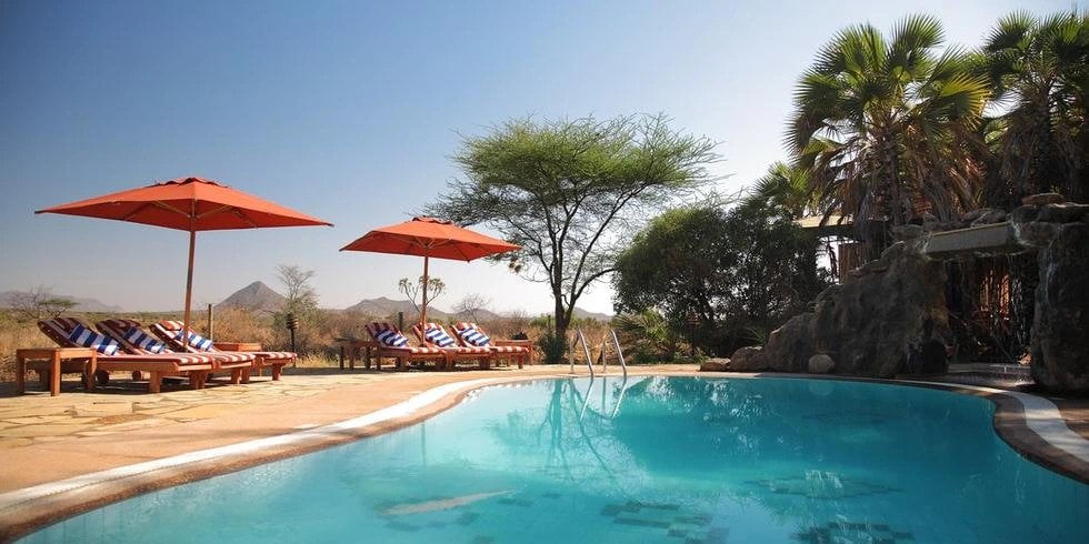 soroi larsens camp samburu game reserve kenya pool Swimming pool at Soroi Larsen's Camp in Samburu Kenya